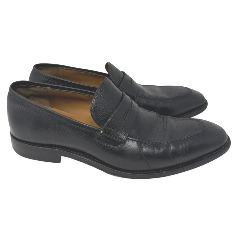 Salvatore Ferragamo Loafers Mens 9 D Black Penny Loafer Leather Dress Shoes